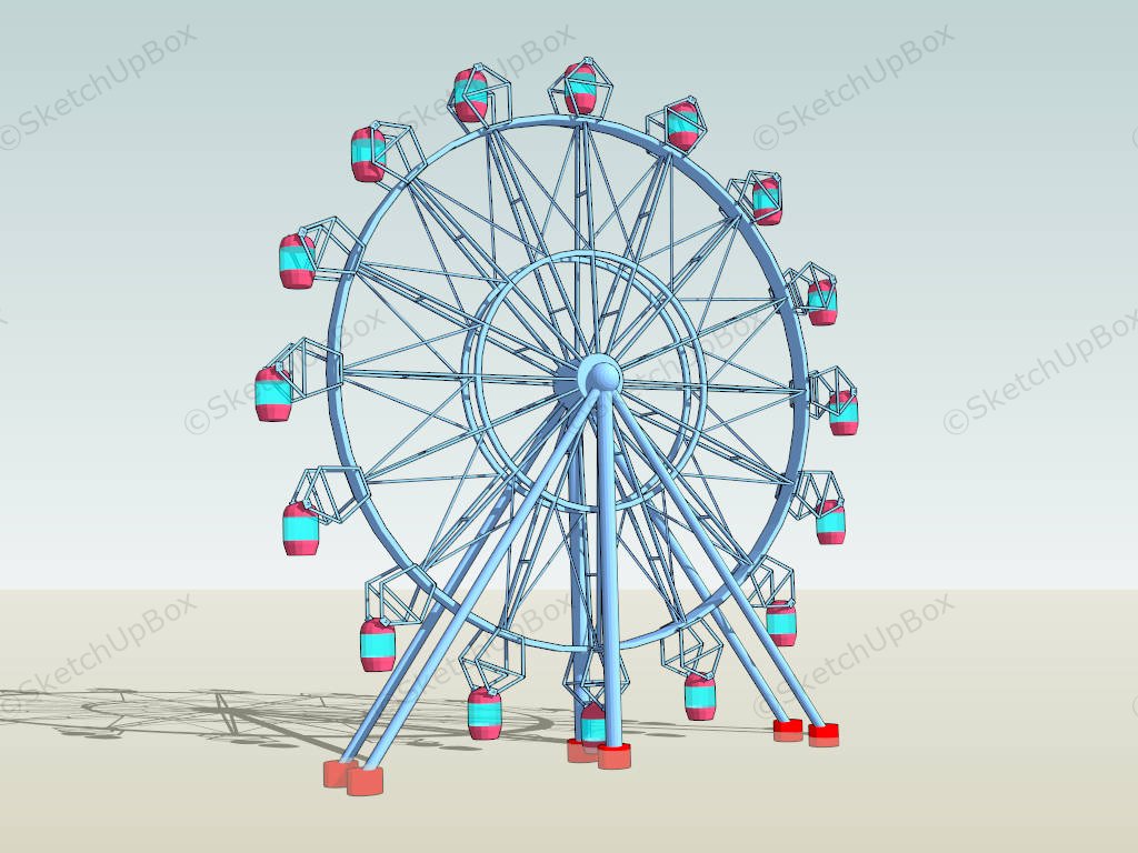Amusement Park Ferris Wheel sketchup model preview - SketchupBox