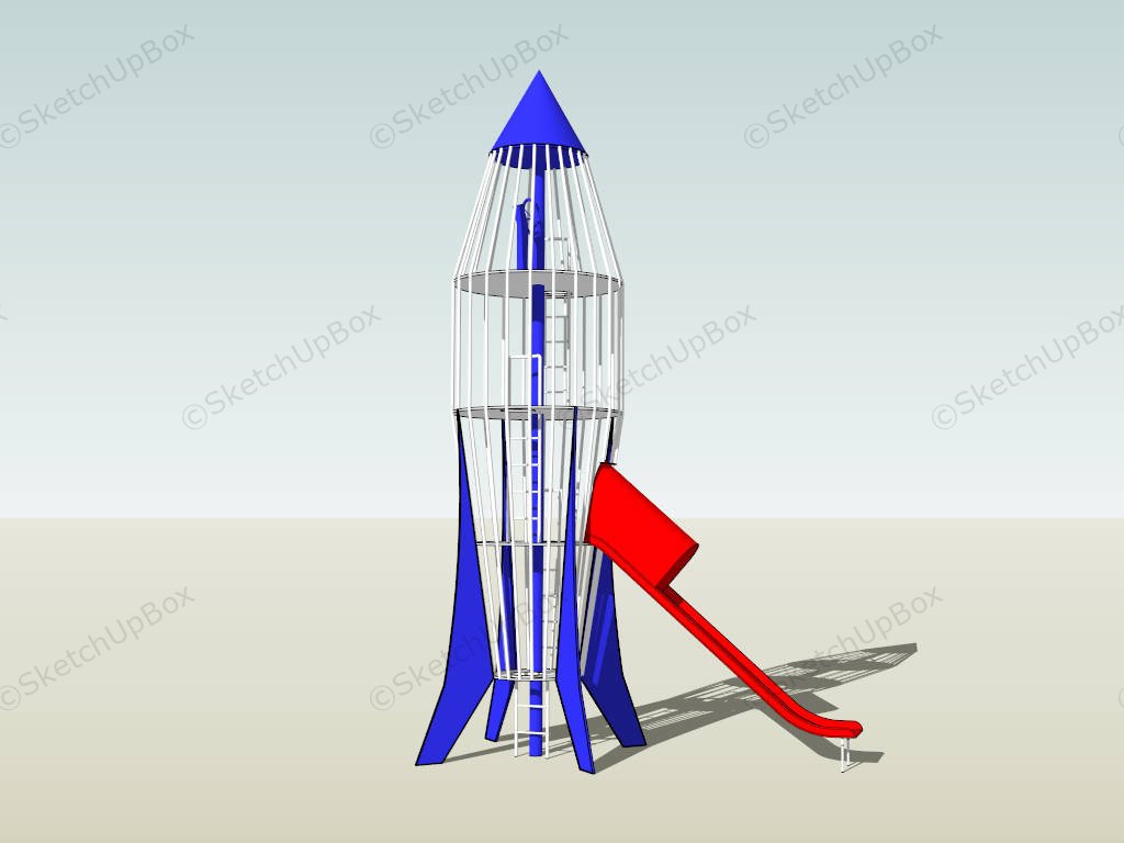 Metal Rocket Ship Playground sketchup model preview - SketchupBox