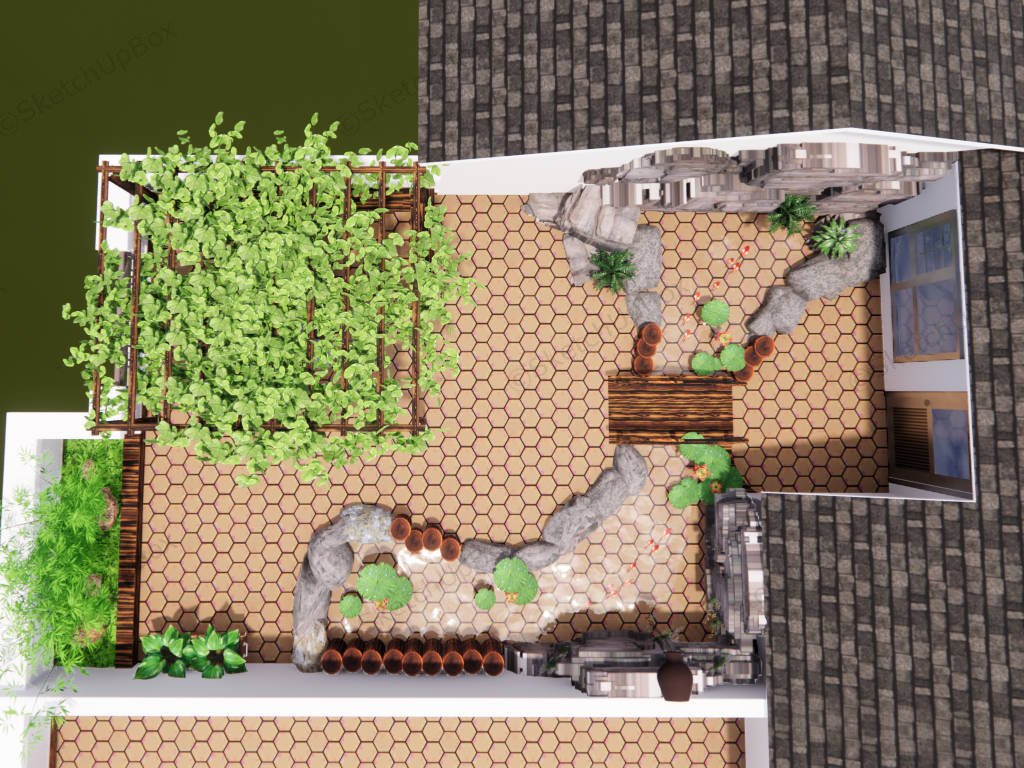 Small Rooftop Garden Design sketchup model preview - SketchupBox