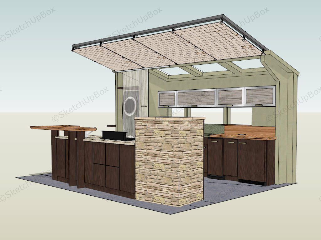 Small Outdoor Kitchen Plan sketchup model preview - SketchupBox
