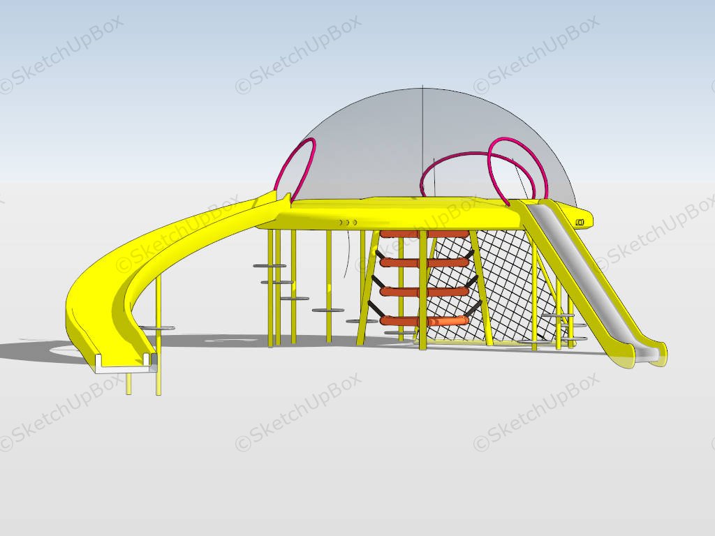 Yellow UFO Playground sketchup model preview - SketchupBox