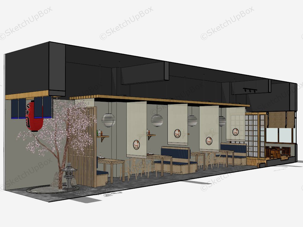 Sushi Bar Interior Design sketchup model preview - SketchupBox