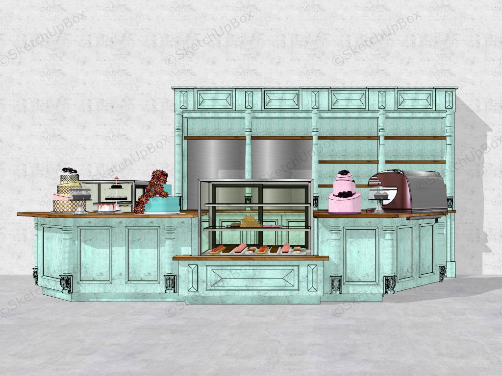Bakery Store Showcase Retail Shop Interior Design sketchup model preview - SketchupBox