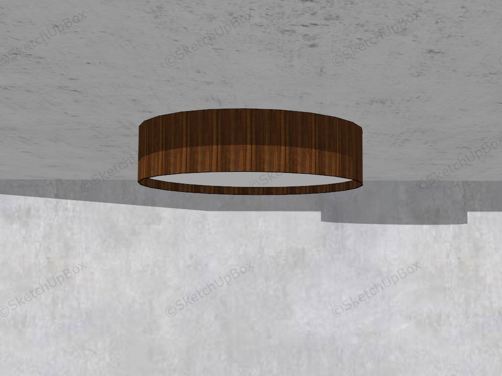 Round Wood Ceiling Light sketchup model preview - SketchupBox
