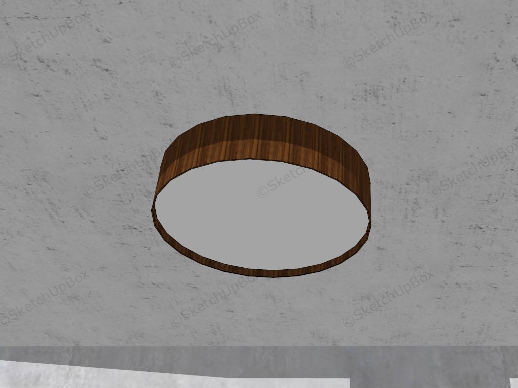 Round Wood Ceiling Light sketchup model preview - SketchupBox