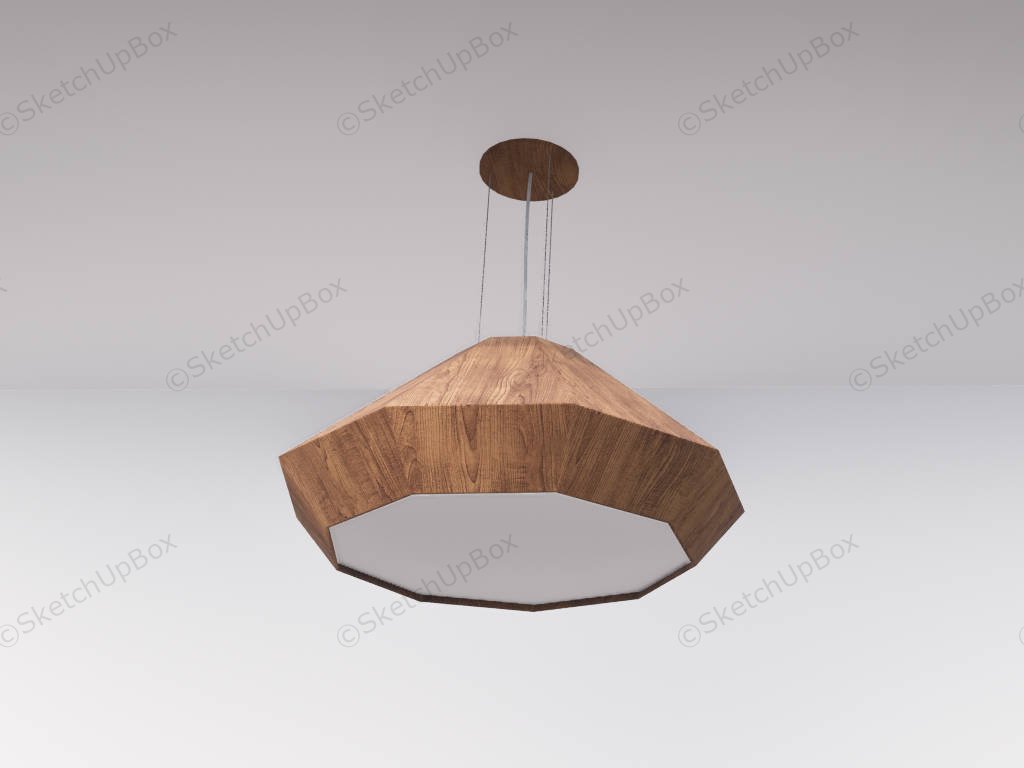 Octagon Wood Pendant Lighting sketchup model preview - SketchupBox