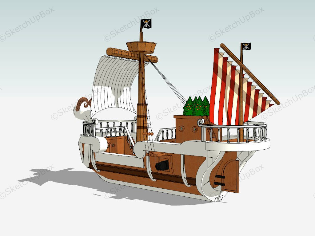 One Piece Going Merry sketchup model preview - SketchupBox