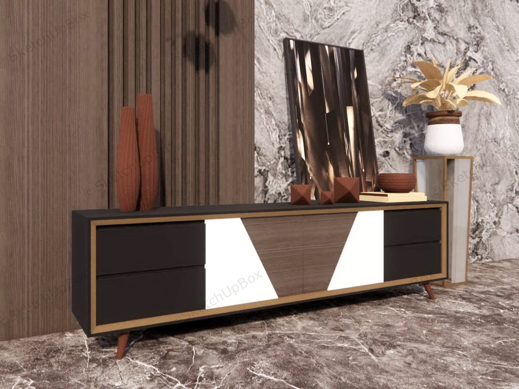 Console Table Living Room Accent Wall sketchup model preview - SketchupBox