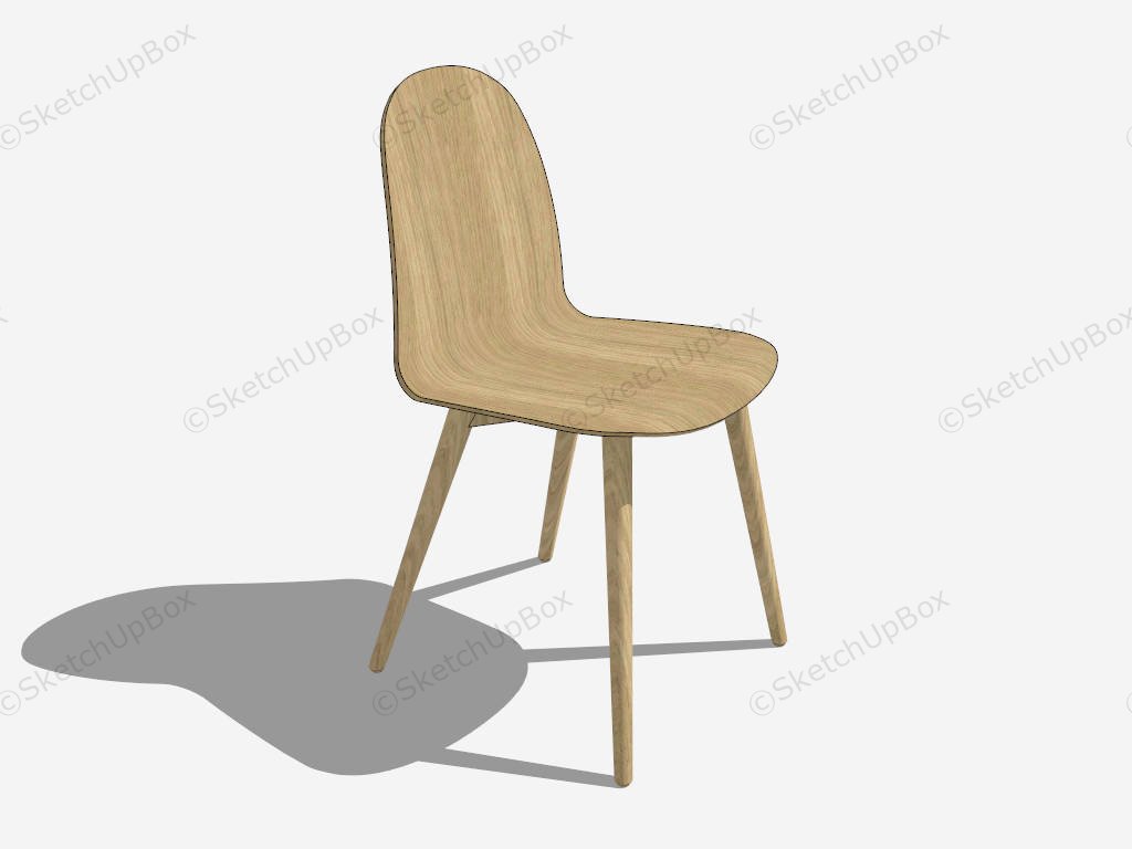 Curved Wood Dining Chair sketchup model preview - SketchupBox