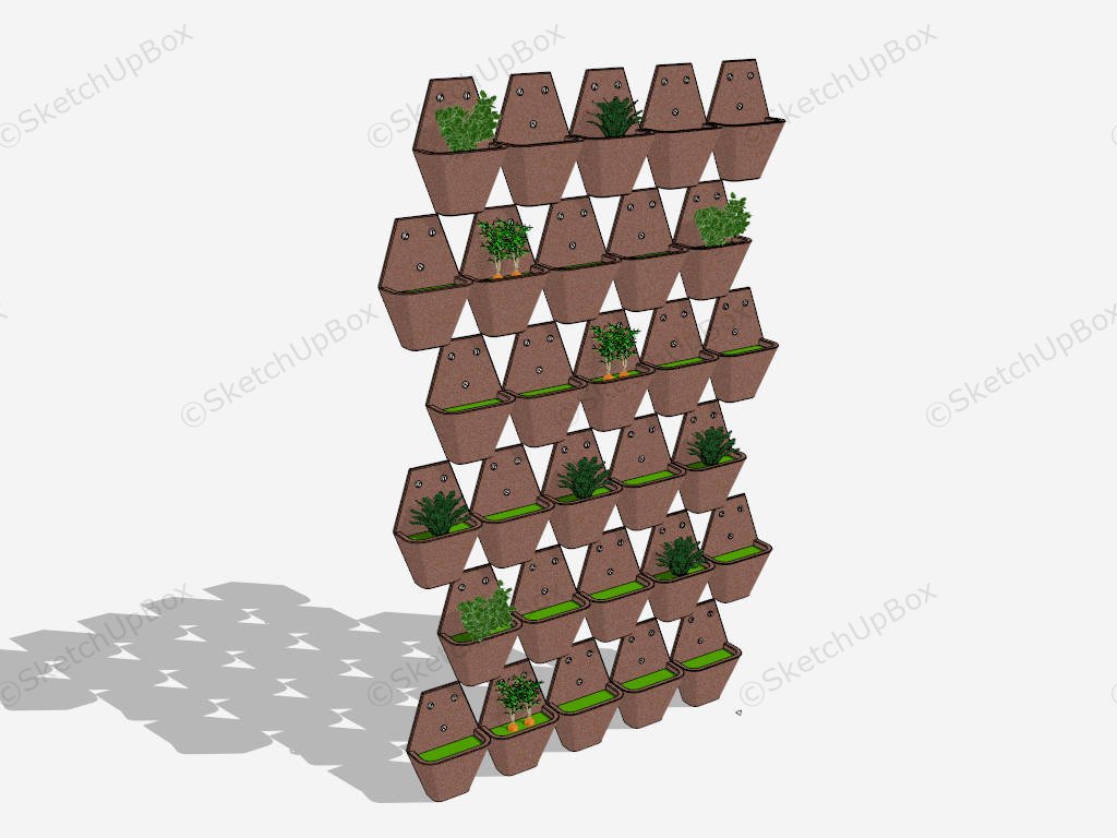 Outdoor Patio Wall Planter sketchup model preview - SketchupBox