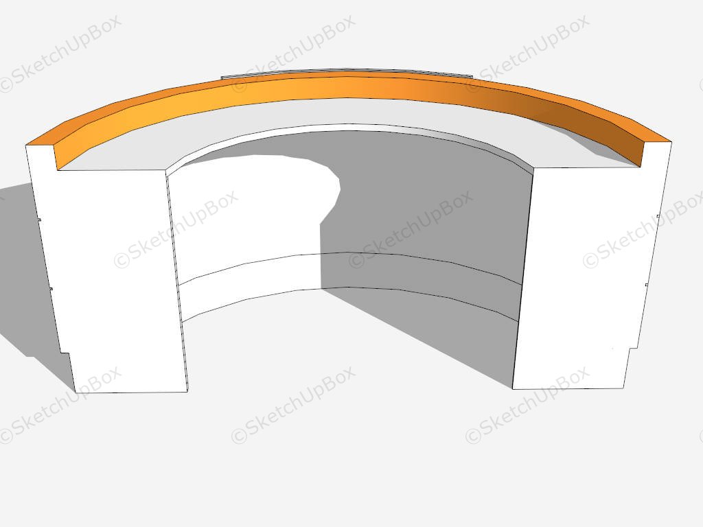 Small Curved Reception Desk sketchup model preview - SketchupBox