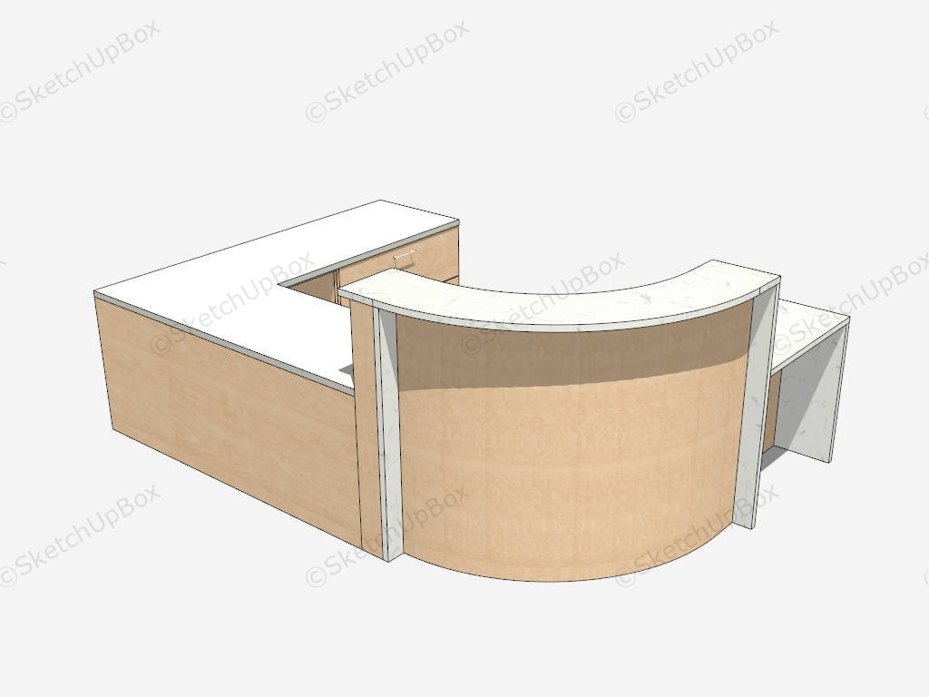 Reception Desk With Filing Cabinet sketchup model preview - SketchupBox