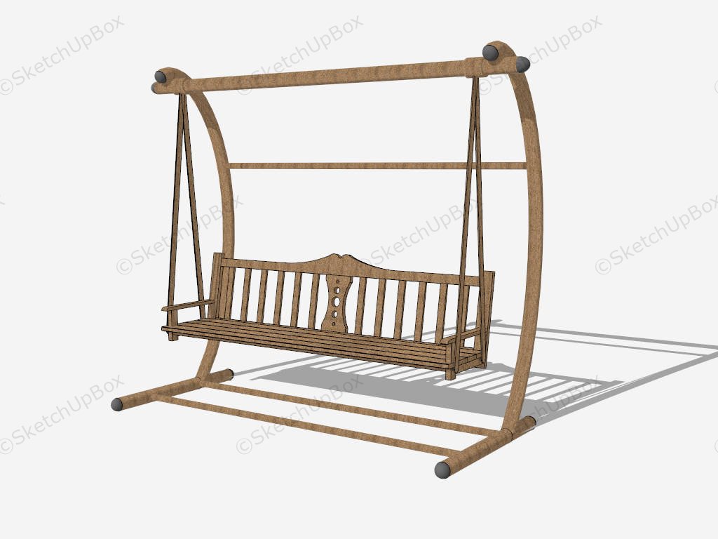 Wood Porch Swing Bench sketchup model preview - SketchupBox