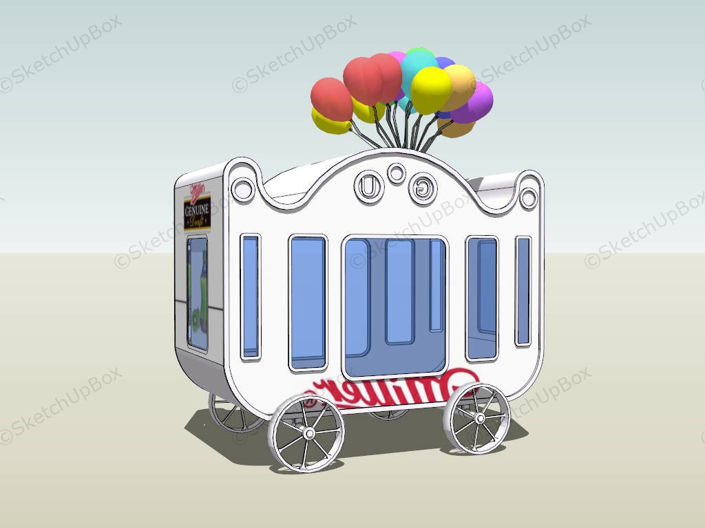 Theme Park Mobile Vending Cart sketchup model preview - SketchupBox