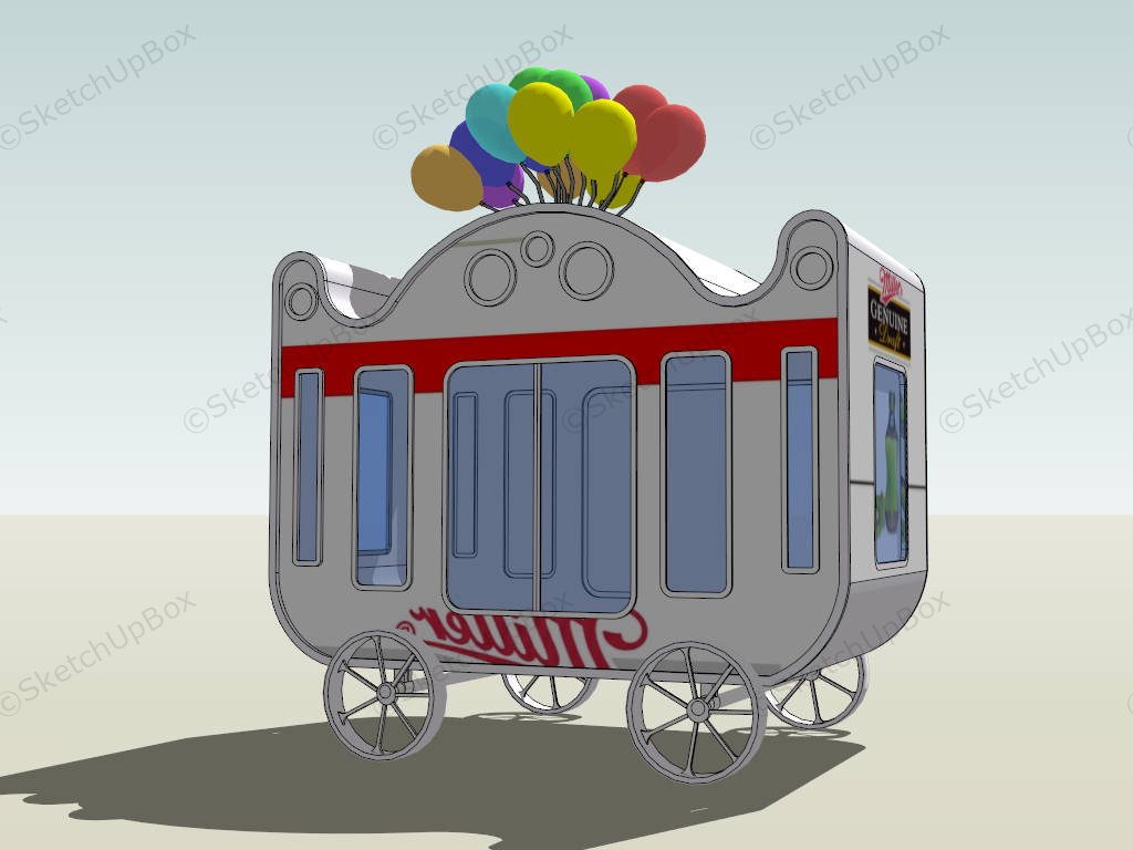 Theme Park Mobile Vending Cart sketchup model preview - SketchupBox