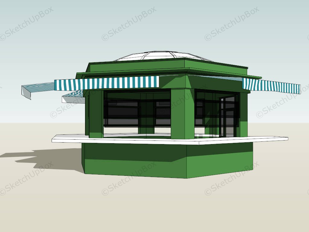 Outdoor Retail Kiosk Design sketchup model preview - SketchupBox