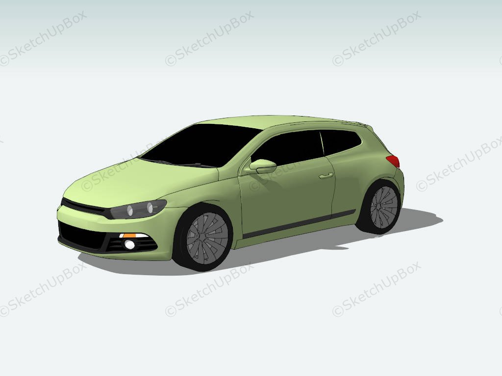 Volkswagen Scirocco Green sketchup model preview - SketchupBox