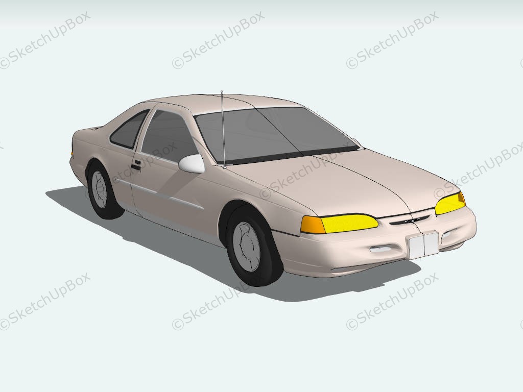 1995 Ford Thunderbird sketchup model preview - SketchupBox
