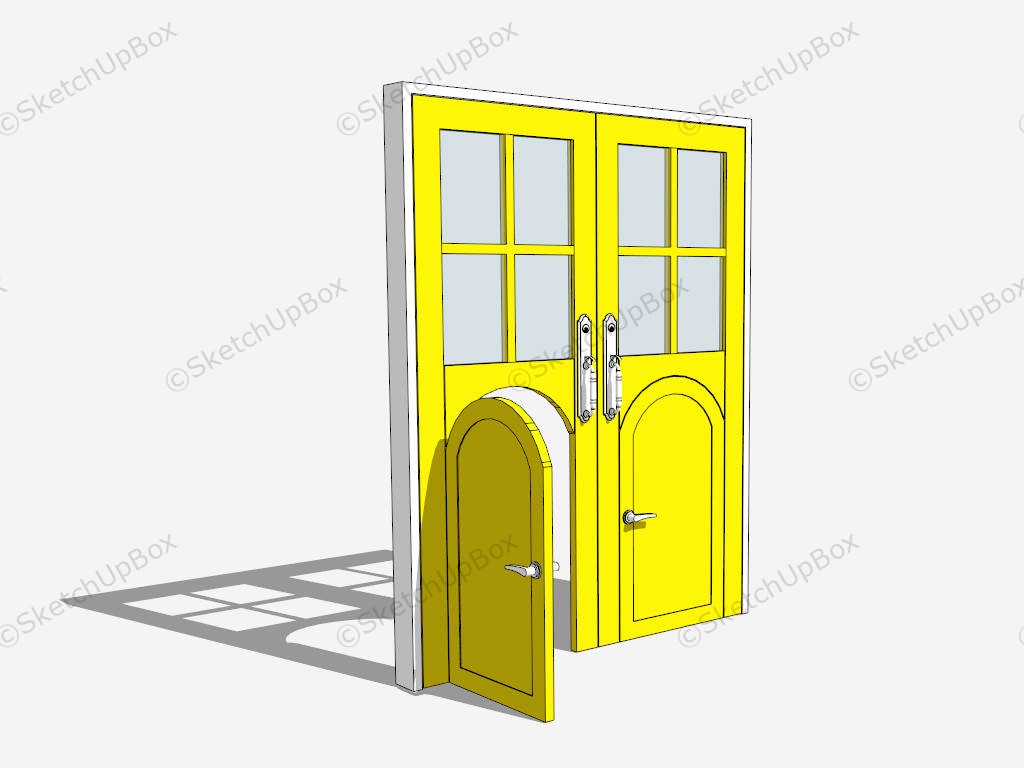 Front Door With Dog Door sketchup model preview - SketchupBox