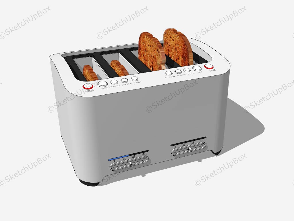 4 Slice Toaster sketchup model preview - SketchupBox