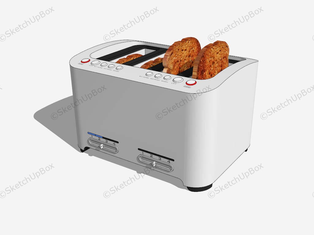 4 Slice Toaster sketchup model preview - SketchupBox