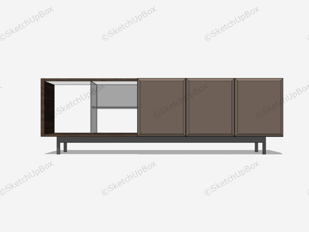 Media Console Cabinet sketchup model preview - SketchupBox