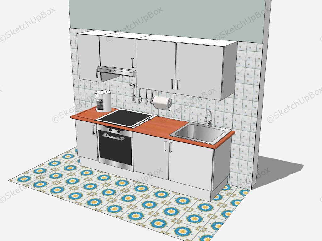 Apartment Kitchen Design Idea sketchup model preview - SketchupBox