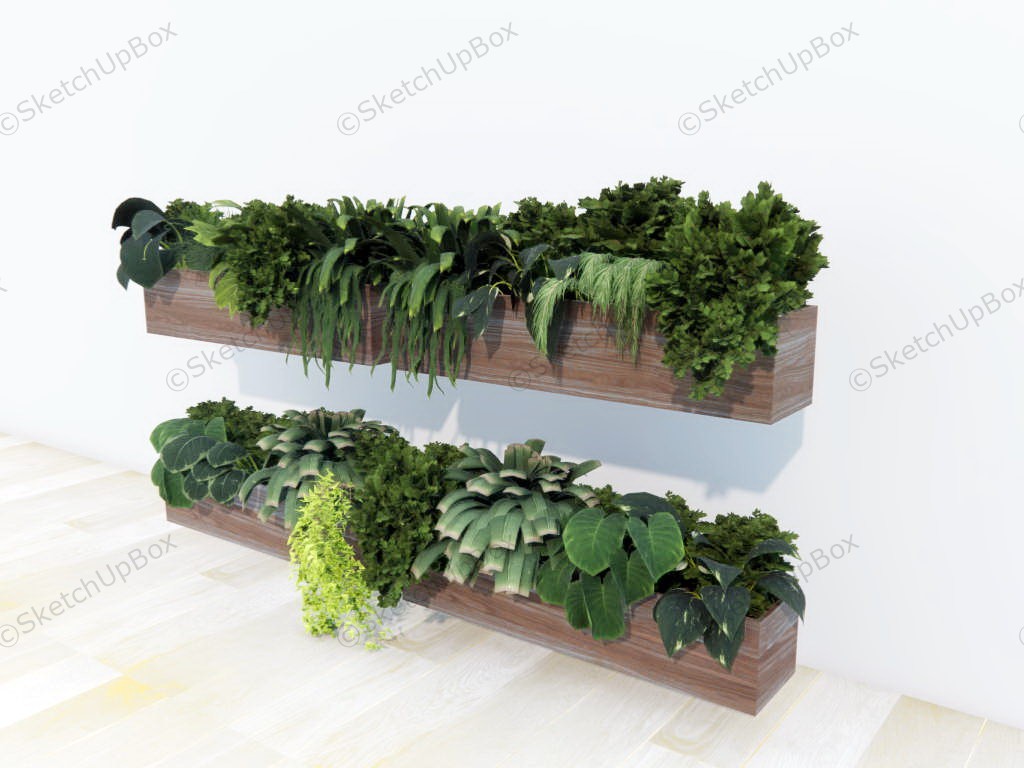 Wall Mounted Planter Box Designs sketchup model preview - SketchupBox
