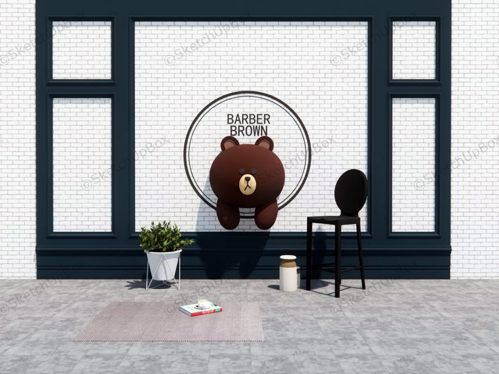 Kids Room Cartoon Bear Accent Wall sketchup model preview - SketchupBox