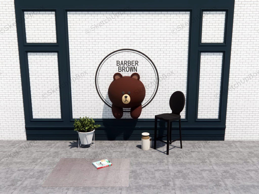 Kids Room Cartoon Bear Accent Wall sketchup model preview - SketchupBox