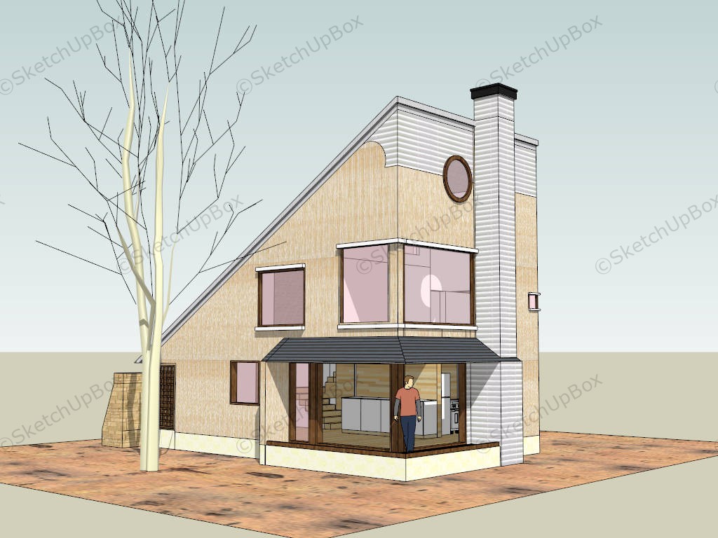 Half A Frame House sketchup model preview - SketchupBox