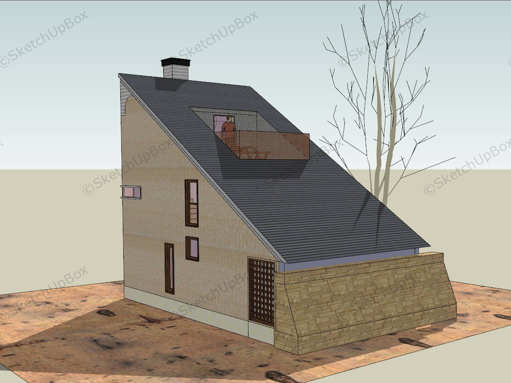 Half A Frame House sketchup model preview - SketchupBox