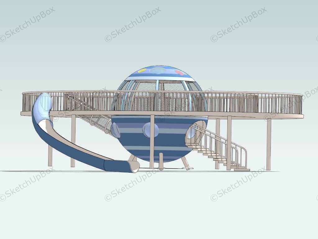 Ball Shaped Spaceship Playground sketchup model preview - SketchupBox
