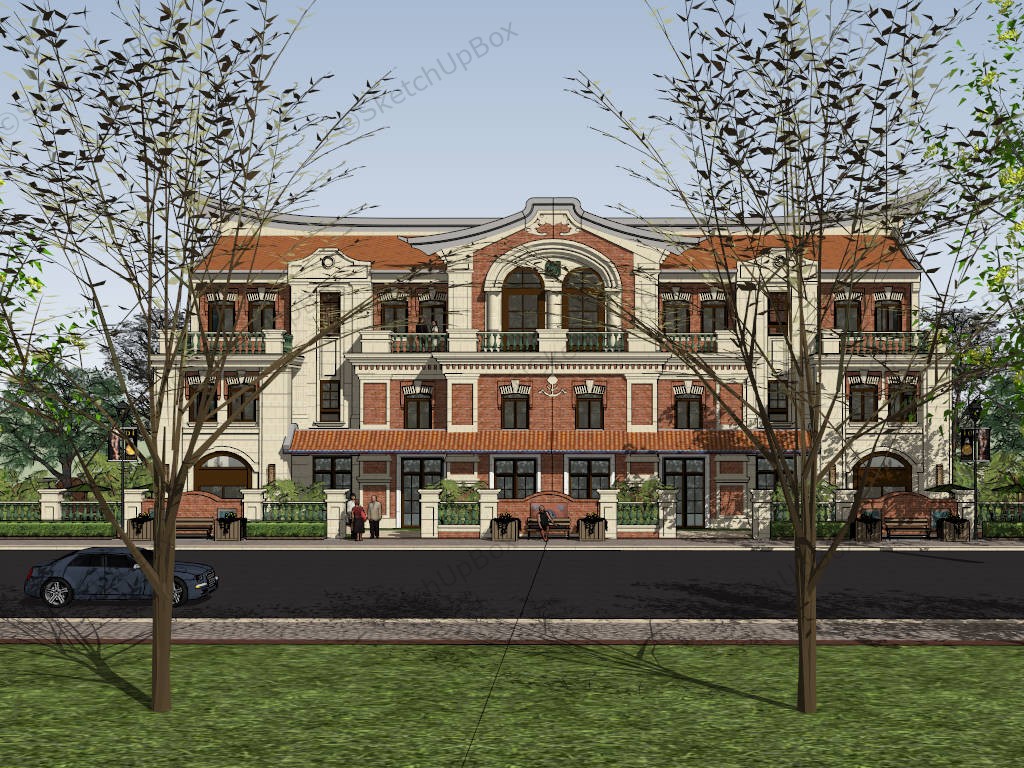 Historic Townhouse sketchup model preview - SketchupBox