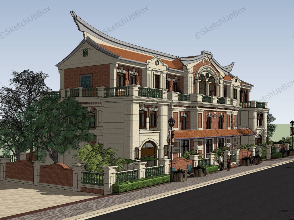 Historic Townhouse sketchup model preview - SketchupBox