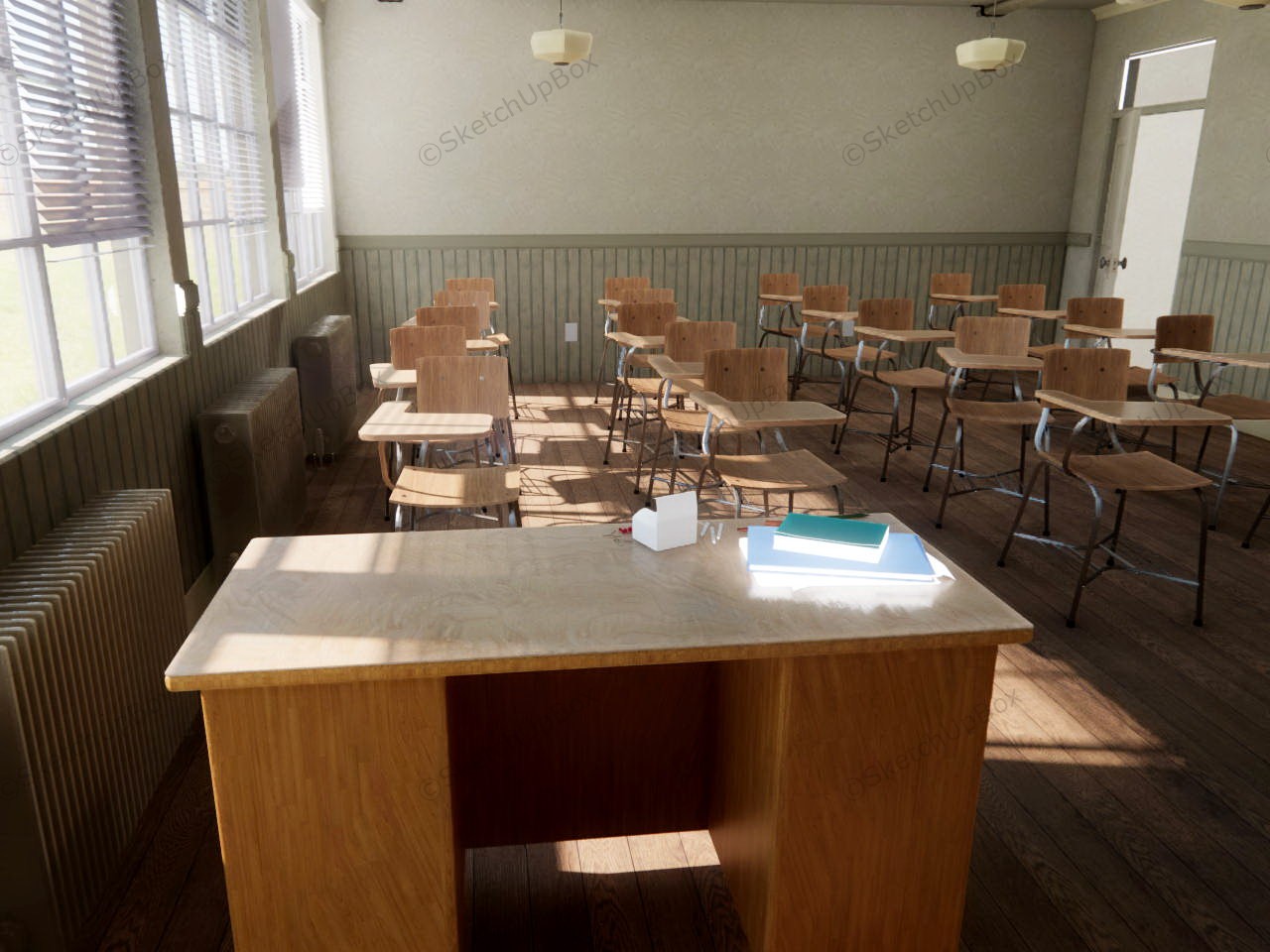 Vintage Schoolhouse sketchup model preview - SketchupBox