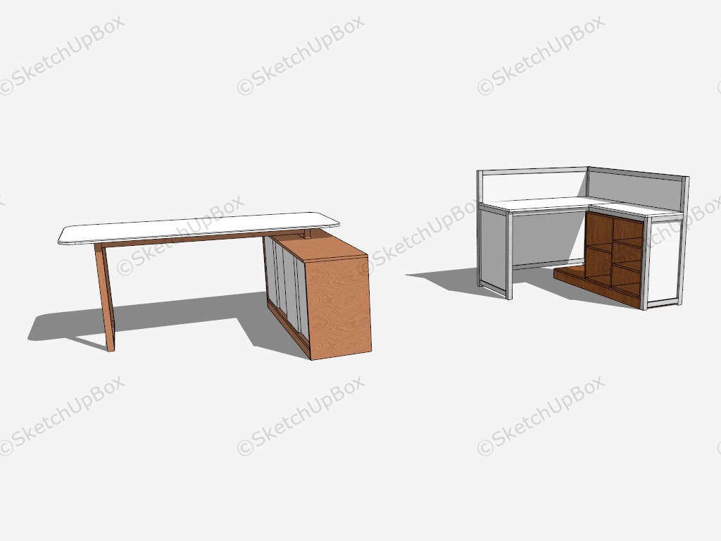Office Desks Workstations sketchup model preview - SketchupBox