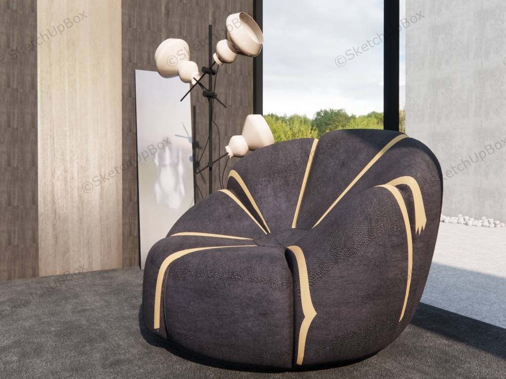 Pumpkin Bean Bag Chair sketchup model preview - SketchupBox