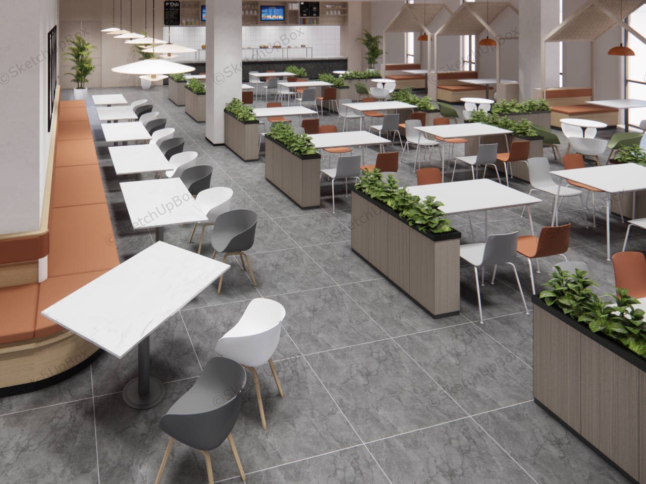 University Canteen Design sketchup model preview - SketchupBox