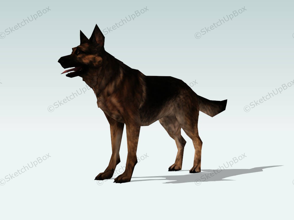 German Shepherd Dog sketchup model preview - SketchupBox