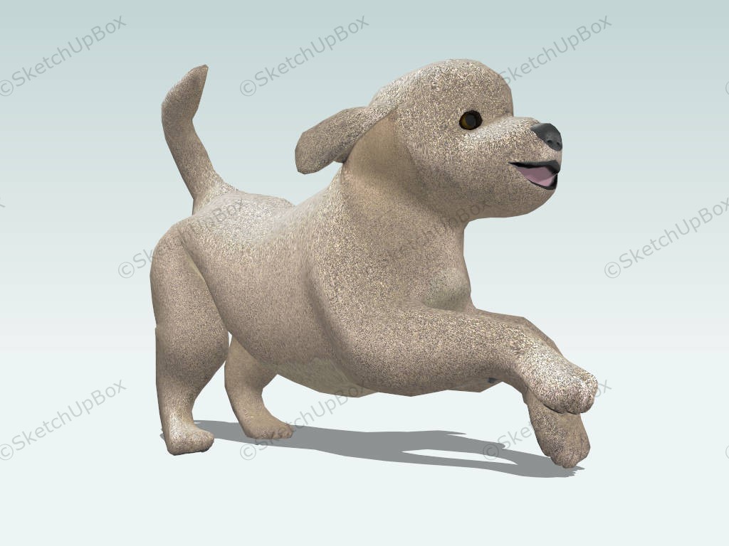 Golden Retriever Puppy sketchup model preview - SketchupBox
