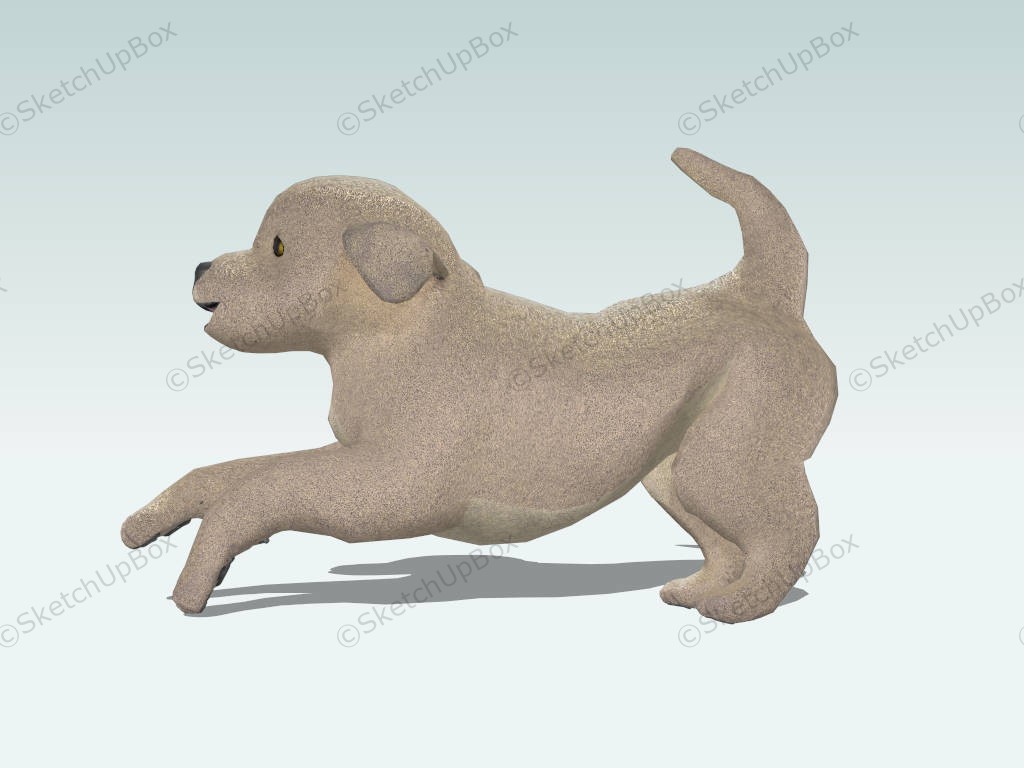 Golden Retriever Puppy sketchup model preview - SketchupBox