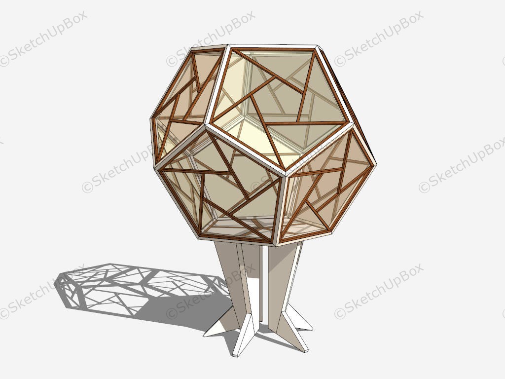 Hexagon Cage Floor Lamp sketchup model preview - SketchupBox