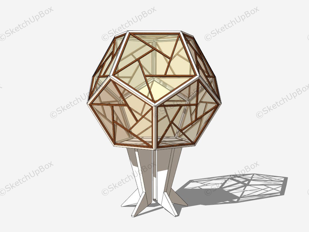 Hexagon Cage Floor Lamp sketchup model preview - SketchupBox