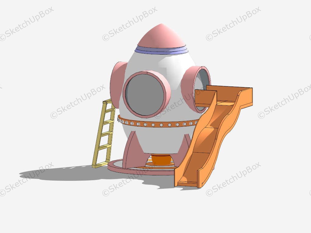Rocket Ship Slide Playground sketchup model preview - SketchupBox