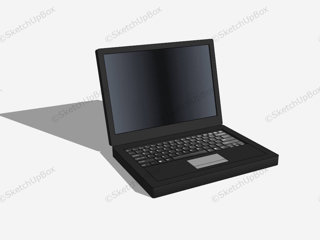 Vintage Laptop Computer sketchup model preview - SketchupBox