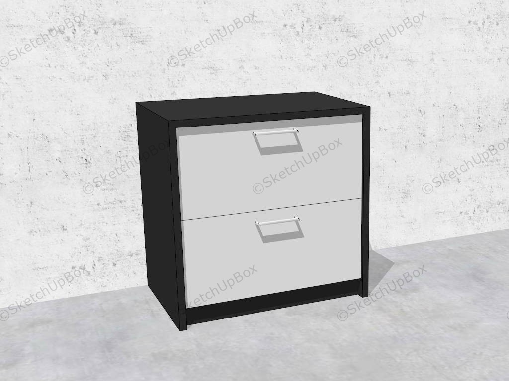 Black And White Nightstand sketchup model preview - SketchupBox