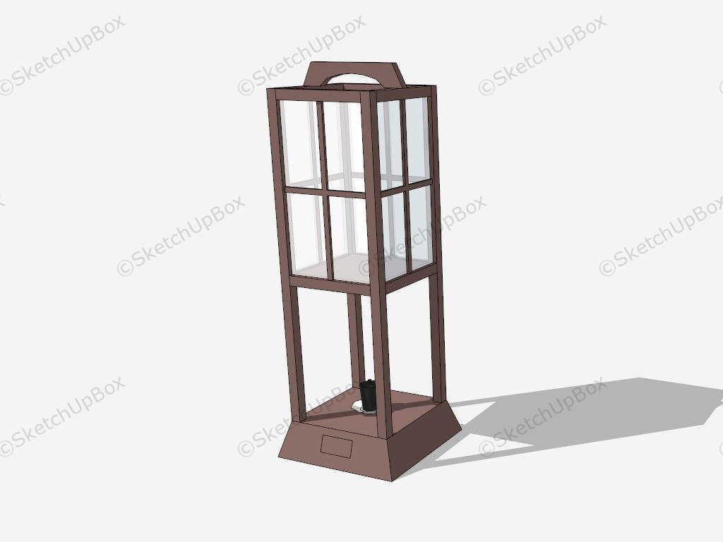 Japanese Standing Floor Lamp sketchup model preview - SketchupBox