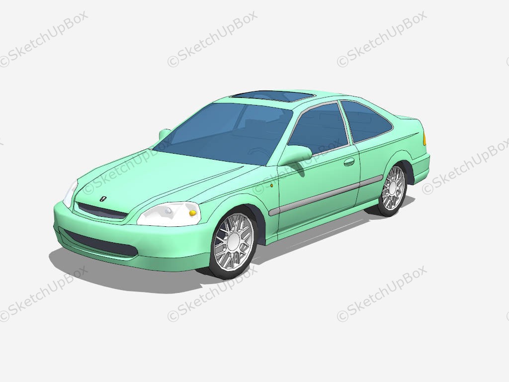 Honda Civic Coupe sketchup model preview - SketchupBox