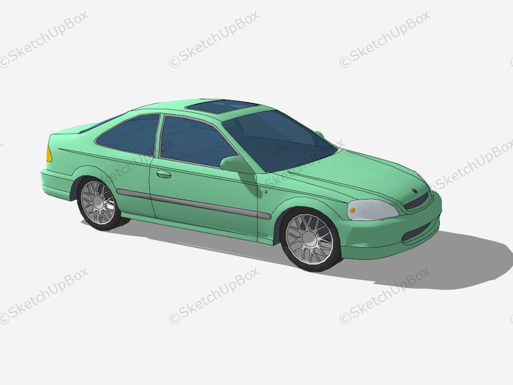 Honda Civic Coupe sketchup model preview - SketchupBox